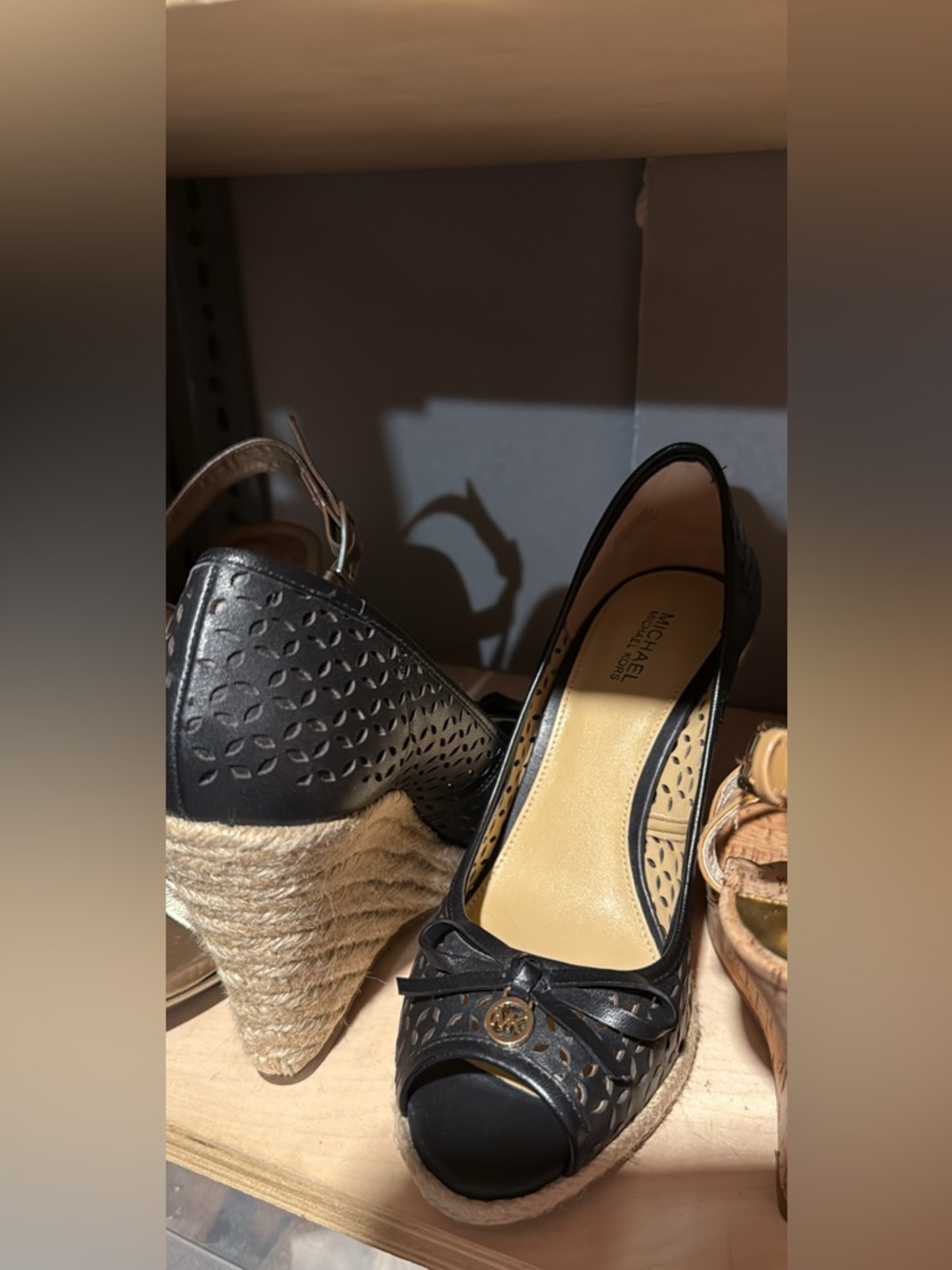 Like New - Michael Kors peeptoe wedge - size 7